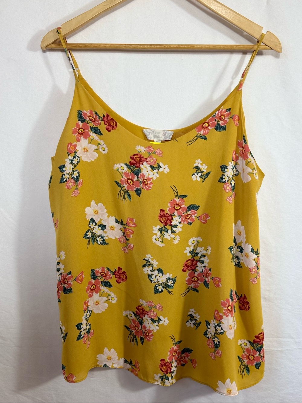 Pink Republic Mustard Floral Spaghetti Strap Cami